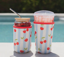 Load image into Gallery viewer, Cherry Stripped Drink Sleeve
