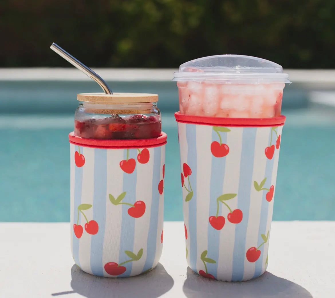 Cherry Stripped Drink Sleeve