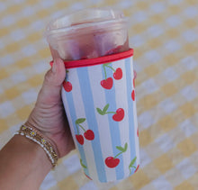 Load image into Gallery viewer, Cherry Stripped Drink Sleeve
