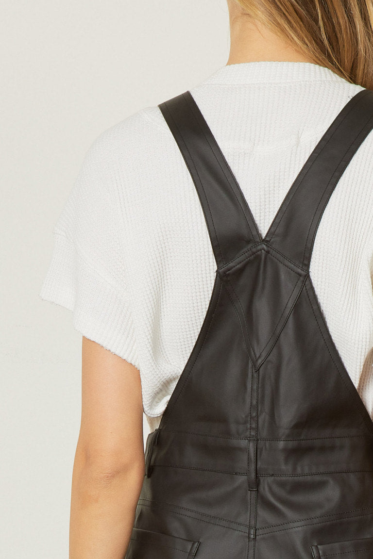 chinese dress ladies Olivia Faux Leather Overalls – The Lovely Fancy